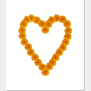 Orange Marigold Heart for Mothers Day Posters and Art